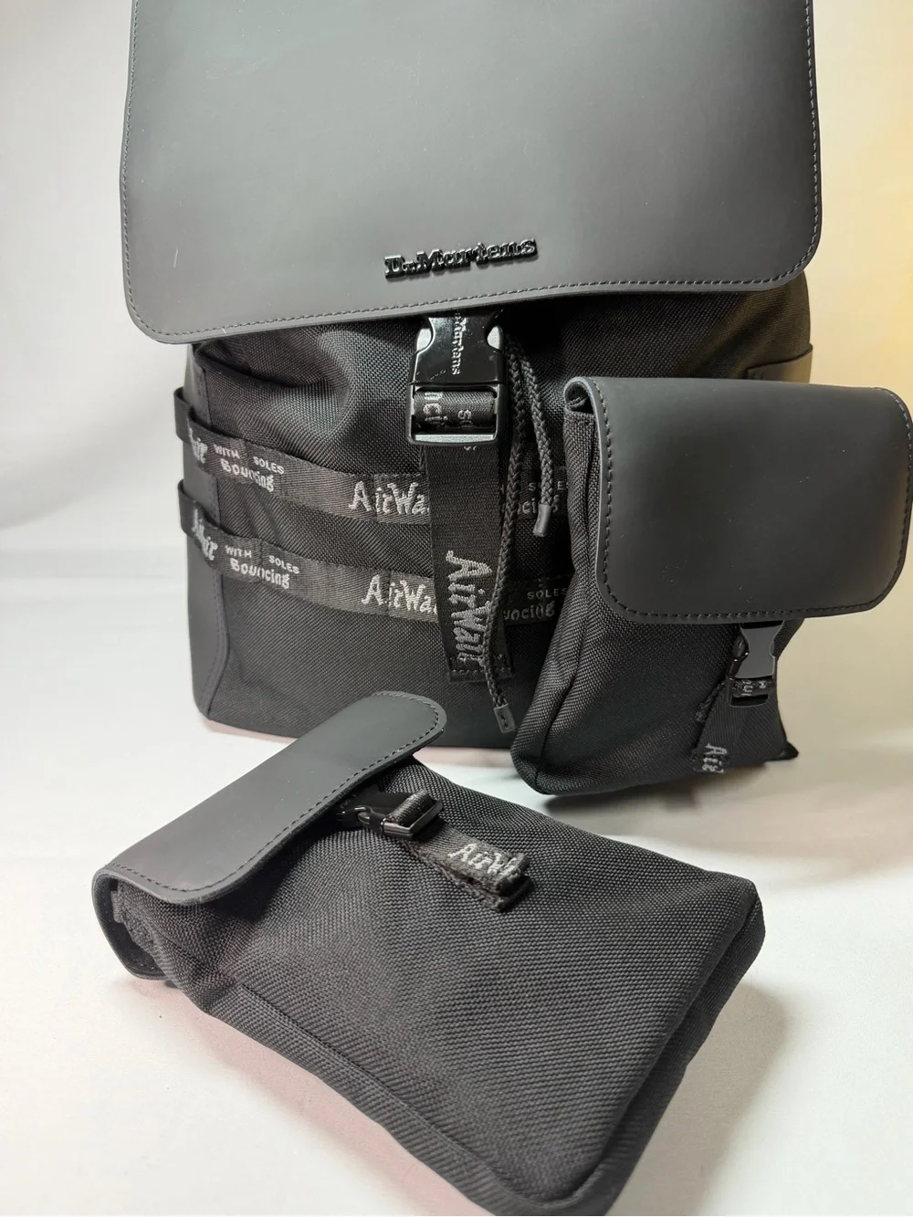 Dr. Martens AirWair Utility Backpack Detachable Pouches Black Rare